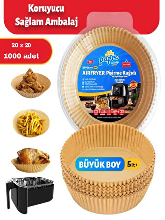 Airfryer Pişirme Kağıdı büyük boy Yuvarlak 1000 Adet 20*20 Hava Fritözü Yağlı Kağıt