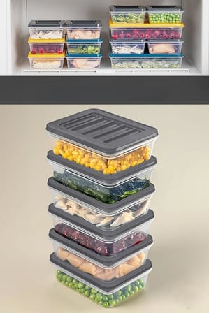 Orret Home 4 Adet Buzdolabı Organizeri, Buzdolabı İçin Çok Amaçlı Saklama Kabı, Fresh Box, Şeffaf ve Ayarlanabilir, Gıdaları Taze Tutma Özelliği, Mutfak Düzenleyici (600 Ml)