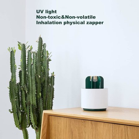Kaktüs Sivrisinek Kovucu Katil Elektrikli UV Işık USB Şarj Portu Powered Dumansız Kokusuz Böcek Katil Lamba Saksı Şekli Akıllı Ev Kitleri Hareketli Taşınabilir(white&amp;green)-
