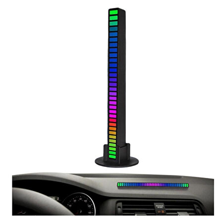 Rgb Çubuk Sese Duyarlı Ekolayzer 18 Farklı Ayarlanabilir RENK-MOD Type-C Şarjlı Taşınabilir