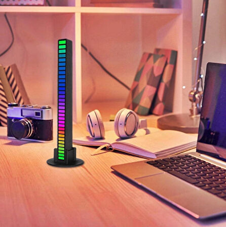 Rgb Çubuk Sese Duyarlı Ekolayzer 18 Farklı Ayarlanabilir RENK-MOD Type-C Şarjlı Taşınabilir