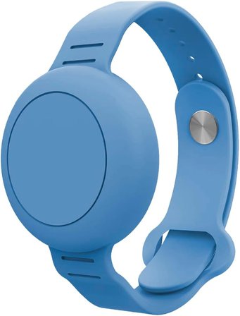 Buff TagSafe Çocuk Bileklik Silikon AirTag Uyumlu Kılıf Saat Hafif Su Geçirmez (Mavi)