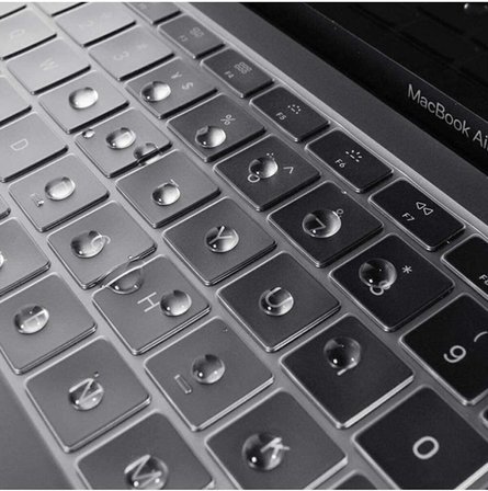 Macbook Air 13.6 M2 A2681 / M3 A3113 / M4 A3240 ile Uyumlu Türkçe Q Klavye Koruyucu, Şeffaf Silikon