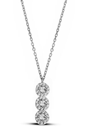 Zirkon Taşlı 925 Ayar Gümüş Çiçek Dizisi Kolye - N138901