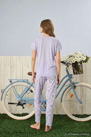 Pijamoni Yuvarlak Yaka Kısa Kol Pijama Takımı - 7310-16