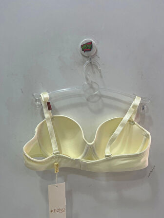 Belvü Kadın Straplez Dolgusuz Mikro Kumaş Ekru Sütyen - 1110