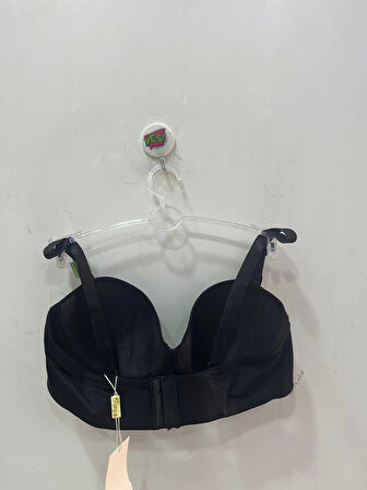 Belvü Kadın C Cup Straplez Dolgusuz Mikro Kumaş Siyah Sütyen - 1110