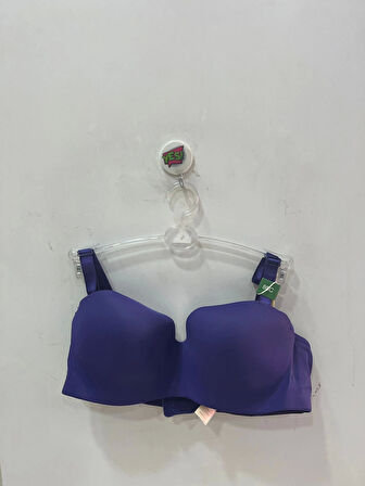 Belvü Kadın C Cup Straplez Dolgusuz Mikro Kumaş Lacivert Sütyen - 1110