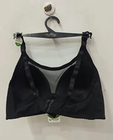 NERGİZ Kadın Önü Tül Detaylı Fitilli C Cup Toparlayıcı Sütyen -siyah