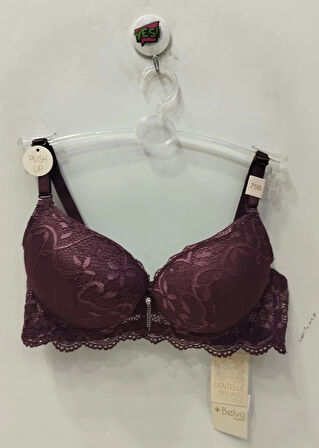 BELVÜ DANTELLİ DOLGULU SÜTYEN-MOR