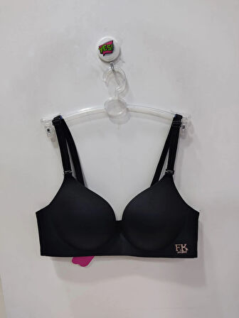 FK Lazer Kesim Desteksiz ve Balensiz Sütyen-Siyah