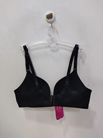 FK Lazer Kesim Desteksiz ve Balensiz Sütyen-Siyah