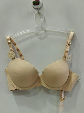 Belvü Kadın Push Up Lazer Kesim El Destekli Ten Sütyen