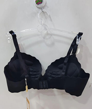 Belvü Kadın Push Up Lazer Kesim El Destekli Siyah Sütyen