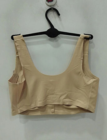 Kadın Balensiz Önden Düğmeli Lazer Kesim Toparlayıcı Ten Sütyen