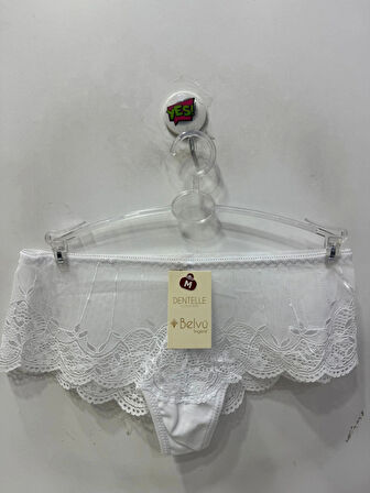 Belvü Kadın Dantelli Hipster Beyaz Külot