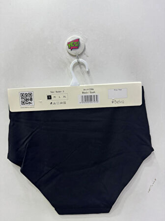 Belvü Kadın Yüksek Bel Lazer Kesim Siyah Külot