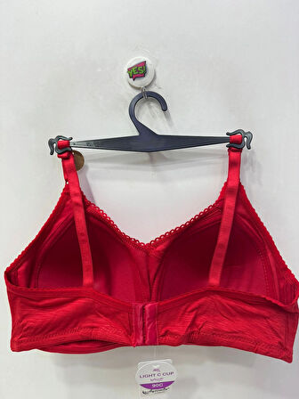 Nergiz Kadın Balensiz Desteksiz Pamuklu Toparlayıcı Kırmızı Sütyen