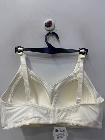 Nergiz Kadın Desteksiz Toparlayıcı Dantel Detaylı Ekru Sütyen