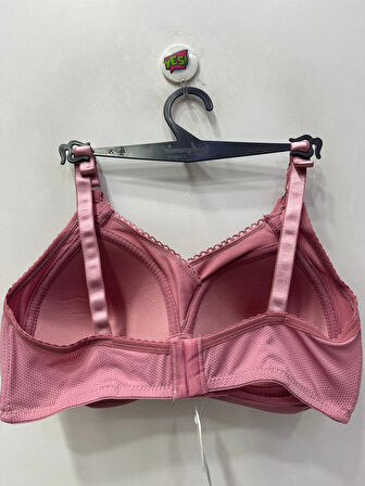 Nergiz Kadın Desteksiz Toparlayıcı Dantel Detaylı Pembe Sütyen