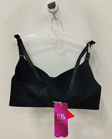 F.K Kadn Desteksiz ve Balensiz Yumuşak Siyah Sütyen