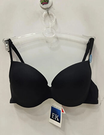 F.K Kadın Hafif Dolgulu Lazer Kesim Siyah Sütyen