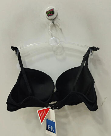 F.K Kadın Hafif Dolgulu Lazer Kesim Siyah Sütyen