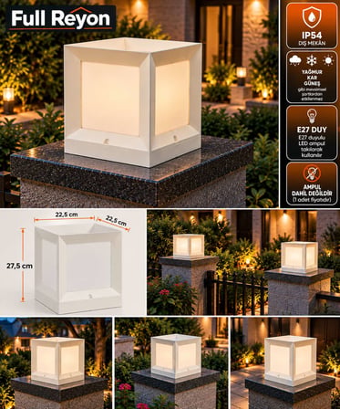 Modern Tasarım E27 Duylu Elektrikle Çalışır Set Üstü Bahçe Duvar Apliği, Duvar Üstü Modern Armatür