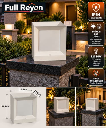 Modern Tasarım E27 Duylu Elektrikle Çalışır Set Üstü Bahçe Duvar Apliği, Duvar Üstü Modern Armatür