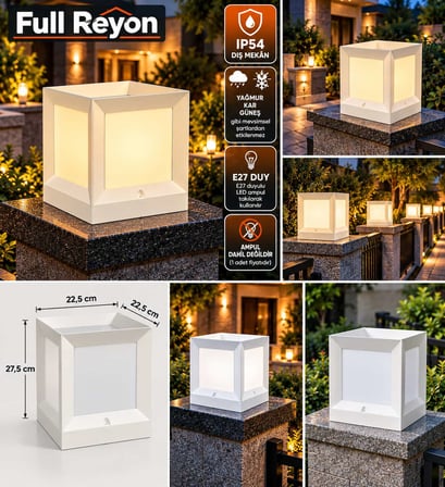 Modern Tasarım E27 Duylu Elektrikle Çalışır Set Üstü Bahçe Duvar Apliği, Duvar Üstü Modern Armatür
