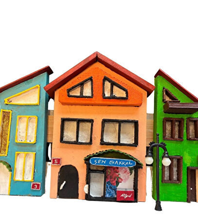 Mahalle Ahşap Anahtarlık