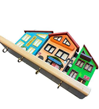 Mahalle Ahşap Anahtarlık