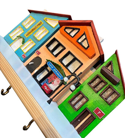 Mahalle Ahşap Anahtarlık