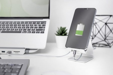 Alüminyum akıllı telefon/tablet standı, 10 inçe kadar, gümüş