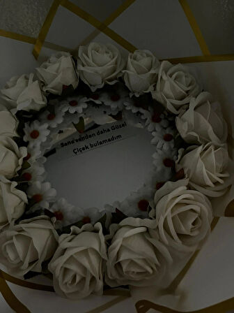 KAYZEN papatyalı gül buketi sana senden daha güzel çiöek bulamadım yazılı ayna