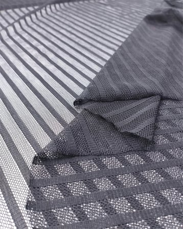 Siyah Kendinden Desenli Yumuşak File Tül Kumaş Bluzluk & Elbiselik 80x450cm