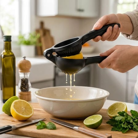 Kararlı Ticaret® Siyah Metal Limon Sıkacağı, Manuel Narenciye Sıkma Aparatı