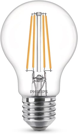 Philips LED Classic 60W A60 Filament Ampul, 2700 Sarı Işık, E27 Normal Duy, Dim Edilmez 2'li Ekopaket