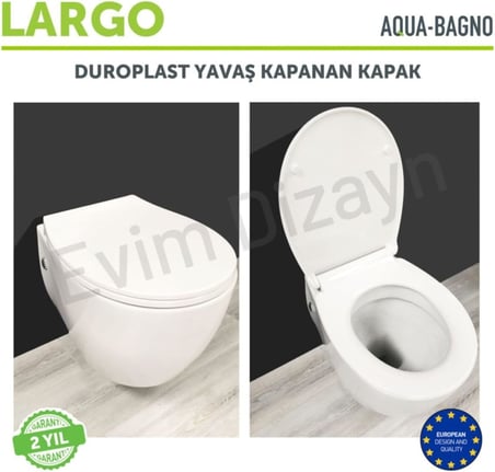 Largo - Yavaş Kapanan Klozet Kapağı - Duroplast
