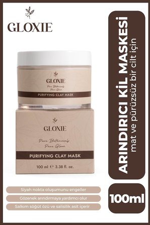 Arındırıcı Kil Maskesi Gözenek Sıkılaştırıcı Akne ve Siyah Nokta Karşıtı Salisilik Asit - Niacinamide İçerikli 100 ml