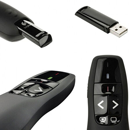  R400 2.4Ghz Sunum Kumandası kablosuz USB Alıcılı Promosyon Ürünü 