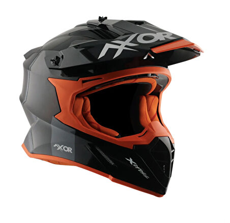 Axor X-CROSS SİYAH TURUNCU KROSS KASK