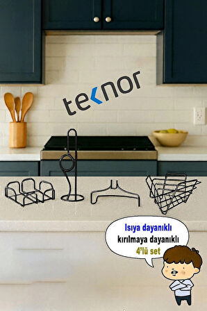 4'lü Servis Sunum Seti, Kağıt Havluluk, Kare Peçetelik, Üçgen Meyve Sepeti, Üçgen Nihale