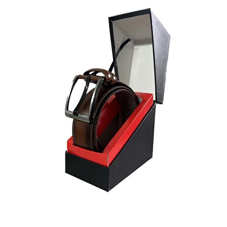 Fossil Taba Düz Dikiş Suni Deri 3,5 cm Erkek Kemeri -125 Cm