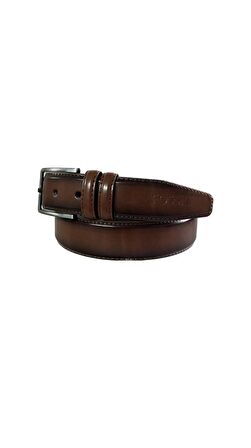 Fossil Taba Düz Dikiş Suni Deri 3,5 cm Erkek Kemeri -130 Cm
