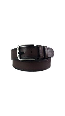 Fossil Kahve Çift Dikiş Suni Deri 4 cm Erkek Kemeri-125 Cm