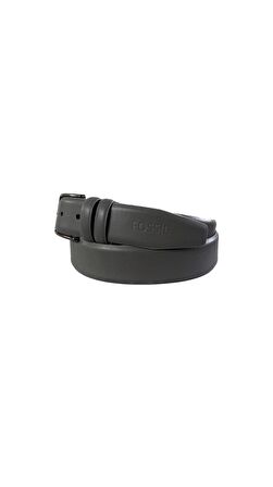 Fossil Düz Dikiş Hakiki Deri klasik Gri 3,5 cm Erkek Kemeri-125cm