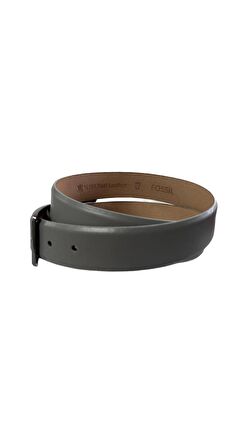 Fossil Düz Dikiş Hakiki Deri klasik Gri 3,5 cm Erkek Kemeri-120cm