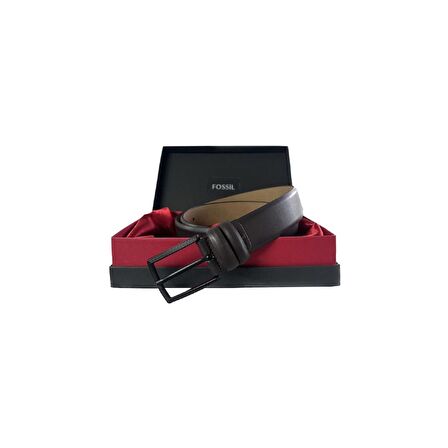 Fossil Koyu Kahve  Klasik 3,5 cm Erkek Kemeri -110cm