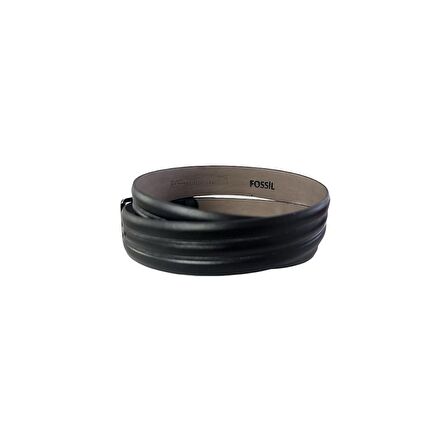 Fossil Desenli Siyah Klasik 3,5 cm Erkek Kemeri-120CM